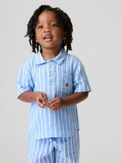 Gap Baby & Toddler Cotton Gauze Print Polo Shirt Shirt In Blue