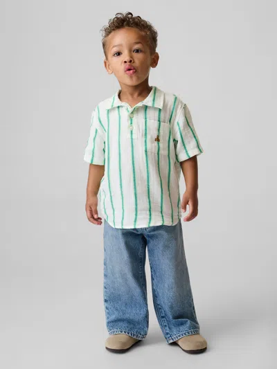 Gap Baby & Toddler Cotton Gauze Print Polo Shirt Shirt In Green