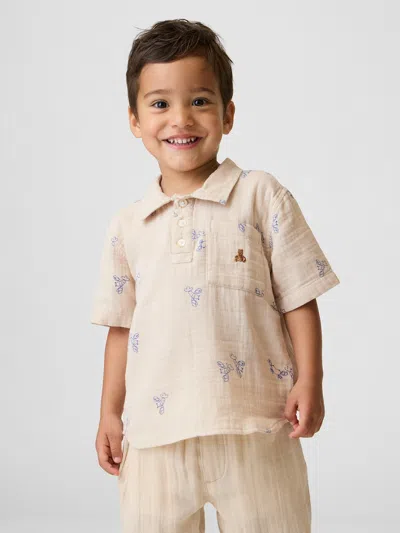 Gap Baby & Toddler Cotton Gauze Print Polo Shirt Shirt In White