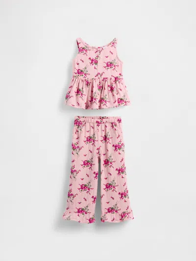 Gap Baby & Toddler Cotton Gauze Ruffle Outfit Set In Pink