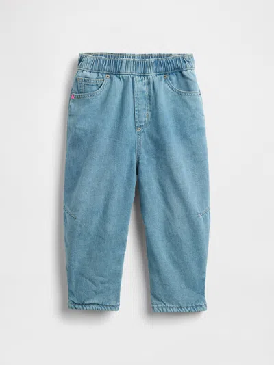 Gap Baby & Toddler Cozy-lined Barrel Jeans In Blue