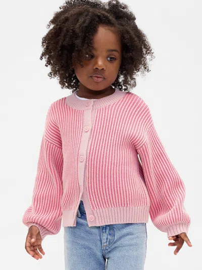 Gap Baby & Toddler Crewneck Cardigan Sweater In Pink