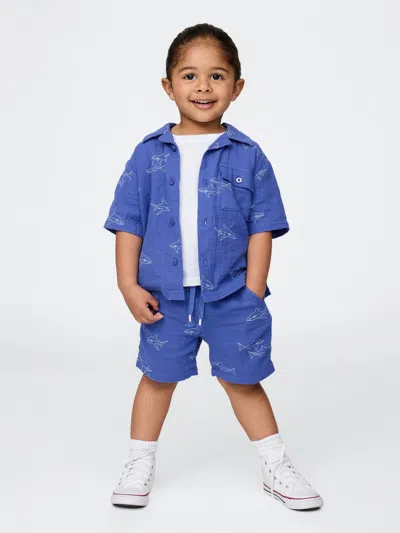 Gap Baby & Toddler Crinkle Gauze Cabana Set In Dazzling Blue