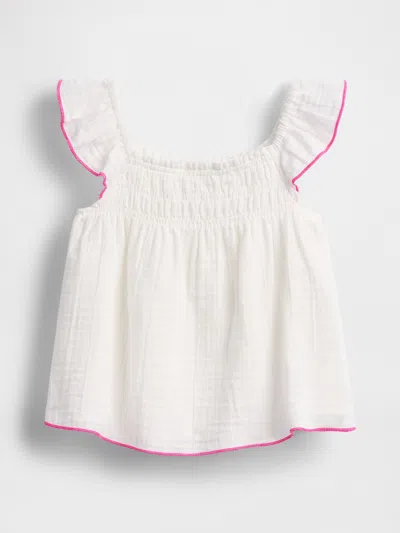 Gap Baby & Toddler Crinkle Gauze Top In Off White