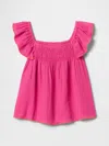 Gap Baby & Toddler Crinkle Gauze Top In Standout Pink