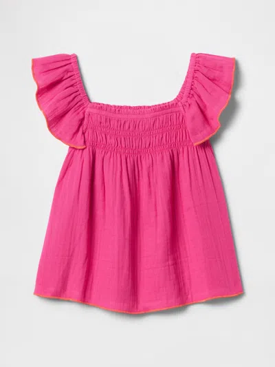 Gap Baby & Toddler Crinkle Gauze Top In Standout Pink