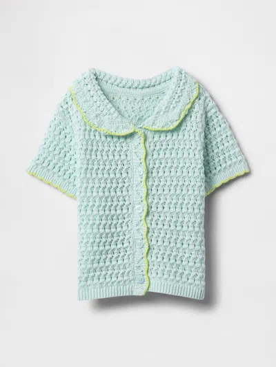 Gap Baby & Toddler Crochet Cardigan In Azul Blue