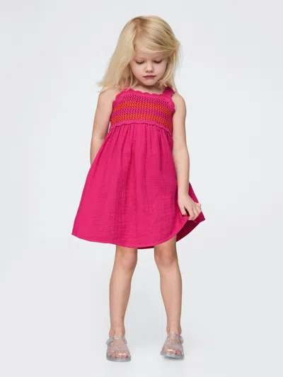 Gap Baby & Toddler Crochet Dress In Standout Pink