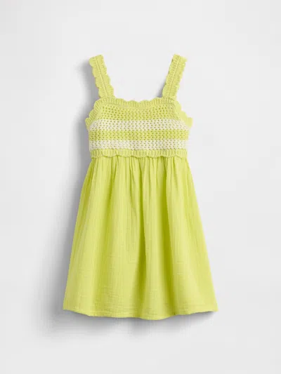 Gap Baby & Toddler Crochet Dress In Yellow Stripe