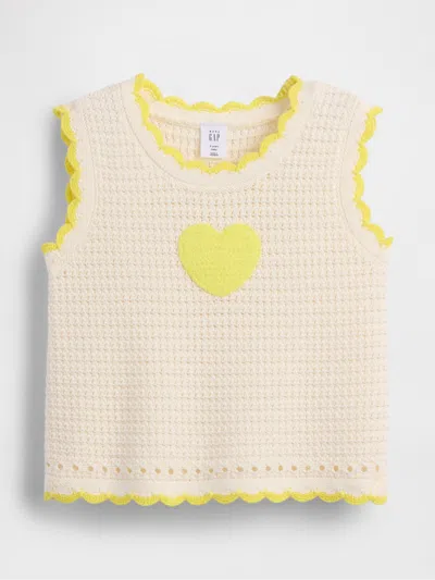 Gap Baby & Toddler Crochet Heart Sweater Tank In Multi