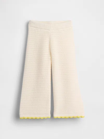 Gap Baby & Toddler Crochet Wide-leg Pants In Neutral