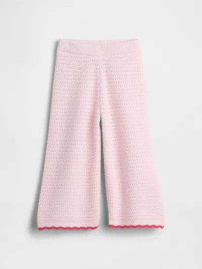 Gap Baby & Toddler Crochet Wide-leg Pants In Pink