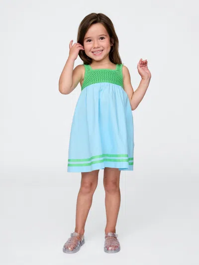 Gap Baby & Toddler Crochet-yoke Dress In Blue