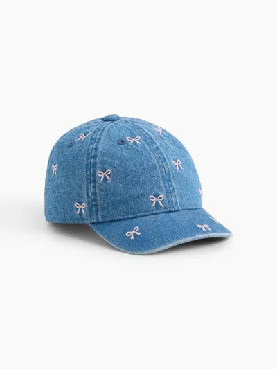 Gap Baby & Toddler Denim Bow Baseball Hat In Washed Denim Blue