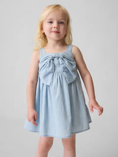 Gap Baby & Toddler Denim Bow Dress In Blue