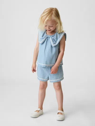 Gap Baby & Toddler Denim Bow Outfit Set In Blue