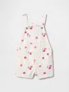 Gap Baby & Toddler Denim Cherry Shortalls In Off White