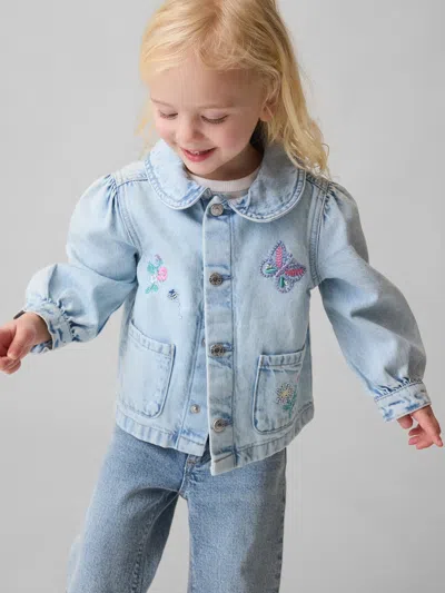 Gap Baby & Toddler Denim Embroidered Chore Jacket In Blue