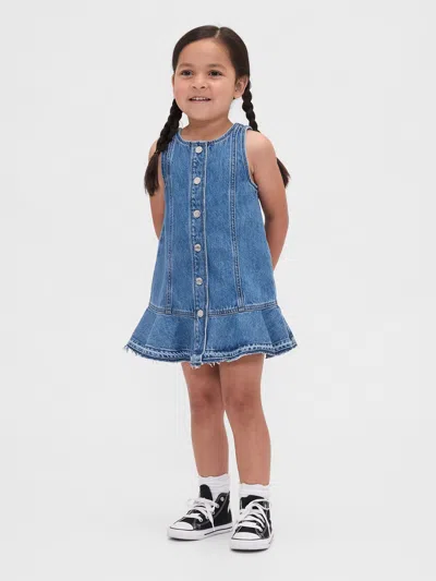 Gap Baby & Toddler Denim Peplum Hem Dress In Blue