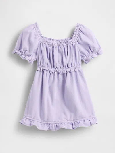 Gap Kids' Baby & Toddler Denim Ruffle Babydoll Dress In Purple