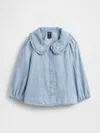 Gap Baby & Toddler Denim Ruffle Collar Shirt In Blue