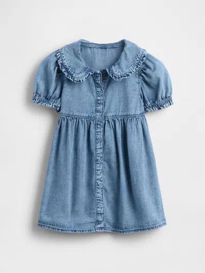 Gap Baby & Toddler Denim Ruffle Dress In Blue