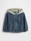 Gap Baby & Toddler Denim Stripe Hoodie Jacket In Blue