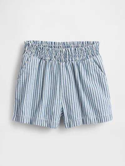 Gap Baby & Toddler Denim Stripe Pull-on Shorts In White Indigo Stripe