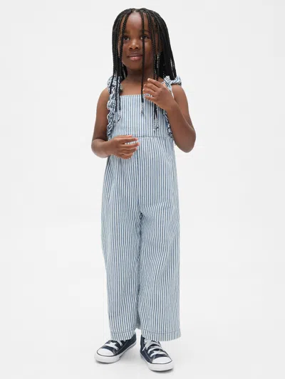 Gap Baby & Toddler Denim Stripe Ruffle Jumpsuit In Pink