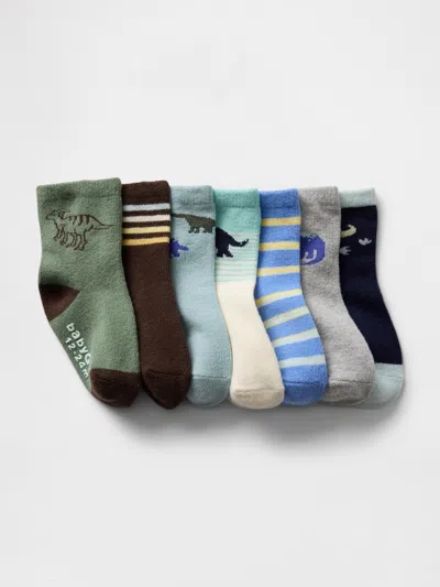 Gap Kids' Baby & Toddler Dino Crew Socks (7-pack) In Multi