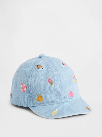 Gap Baby & Toddler Embroidered Denim Baseball Hat In Blue
