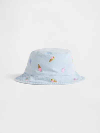 Gap Baby & Toddler Embroidered Denim Bucket Hat In Blue