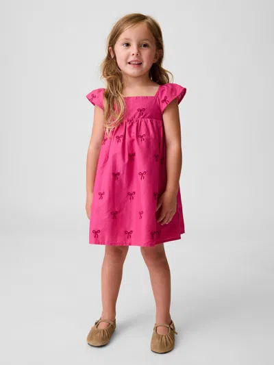 Gap Baby & Toddler Embroidered Flutter-sleeve Dress In Pink