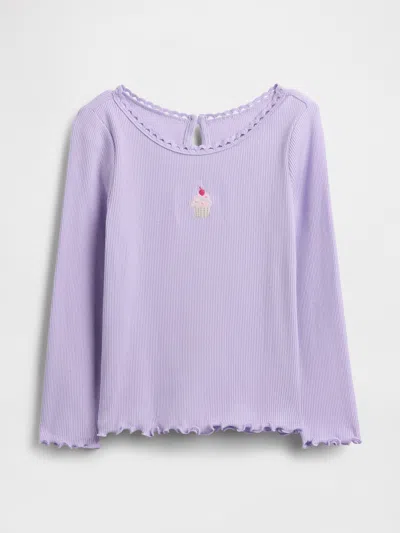Gap Baby & Toddler Embroidered Graphic Rib T-shirt In Purple