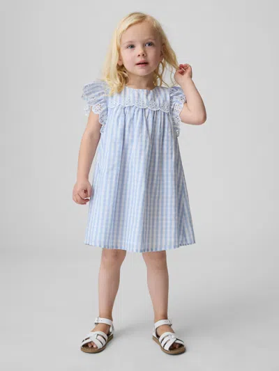Gap Baby & Toddler Eyelet Gingham Dress In Blue