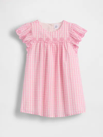 Gap Baby & Toddler Eyelet Gingham Dress In Pink