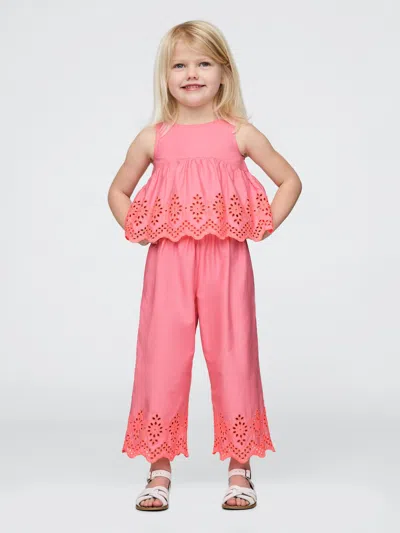 Gap Baby & Toddler Eyelet Poplin Outfit Set In Coral Frost Pink