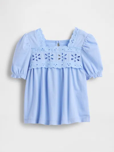 Gap Baby & Toddler Eyelet Top In Blue