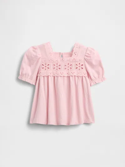 Gap Baby & Toddler Eyelet Top In Pink