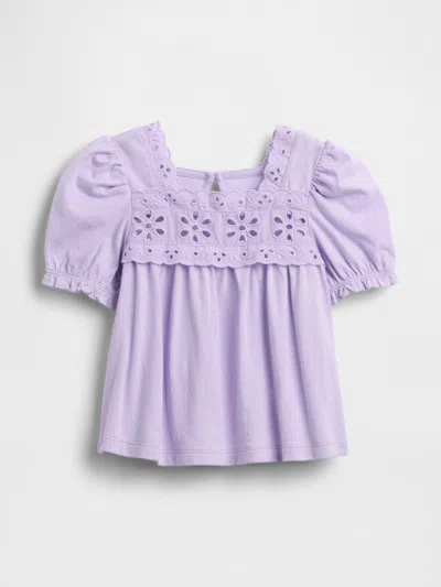 Gap Baby & Toddler Eyelet Top In Purple