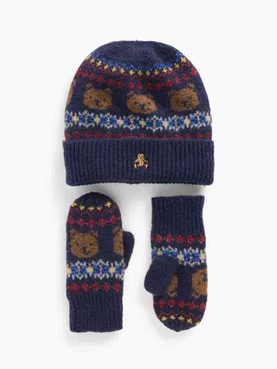 Gap Baby & Toddler Fair Isle Beanie & Mittens Set In Navy Bearisle