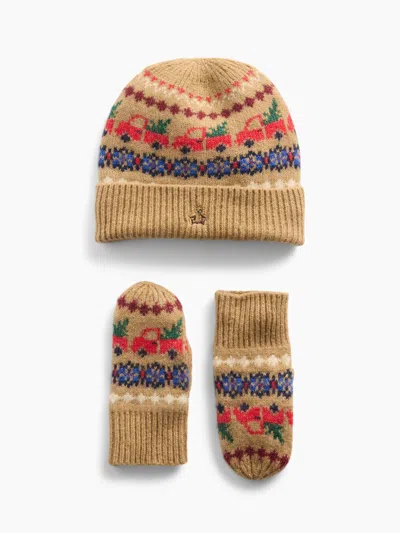 Gap Baby & Toddler Fair Isle Beanie & Mittens Set In Truck Fairisle