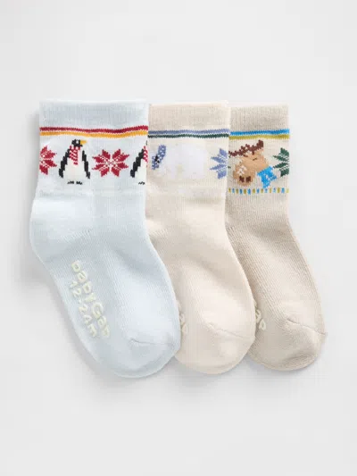 Gap Kids' Baby & Toddler Fair Isle Crew Socks (3-pack) In White