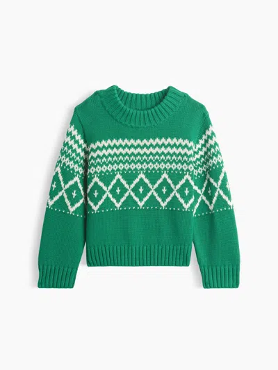 Gap Baby & Toddler Fair Isle Crew Sweater In Green