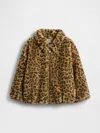 Gap Baby & Toddler Faux Fur Zip Jacket In Animal Print