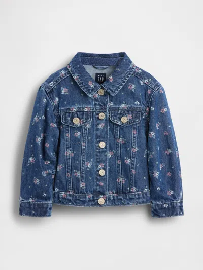 Gap Baby & Toddler Floral Denim Jacket In Blue