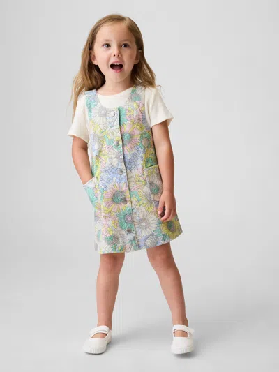 Gap Baby & Toddler Floral Denim Jumper Dress In Multi