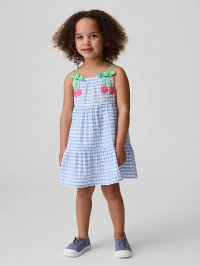Gap Baby & Toddler Gingham Cherry Dress In Blue