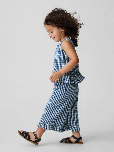 Gap Baby & Toddler Gingham Denim Ruffle-hem Outfit Set In Multi