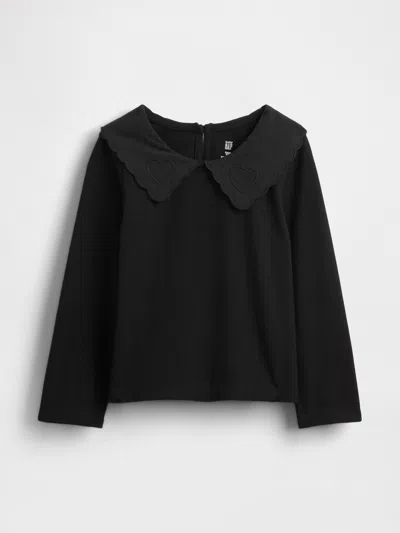 Gap Baby & Toddler Heart Collar Top In Black